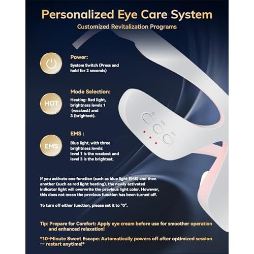 Under Eye Red Light Therapy Device, Red Light Therapy Glasses for Eyes 630¡¾10nm,Red Light Eye Mask for The Treatment of Eye Bags,Dark Circles,Puffiness periorbital for Treating