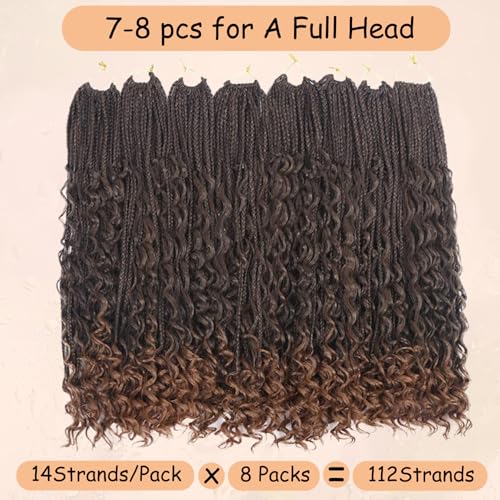 Long Boho Box Braids Crochet Hair 24 Inch Pack of 8 T30 - Natural Look