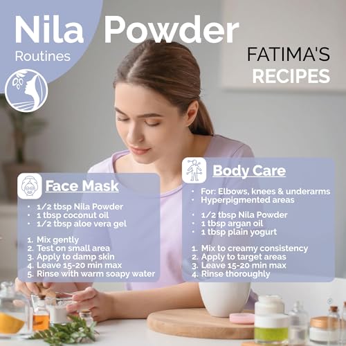 Fatima's Garden Pure Nila Indigo Powder 50g - Natural Moroccan Face & Hair Care Powder for Exfoliating and Moisturizing
