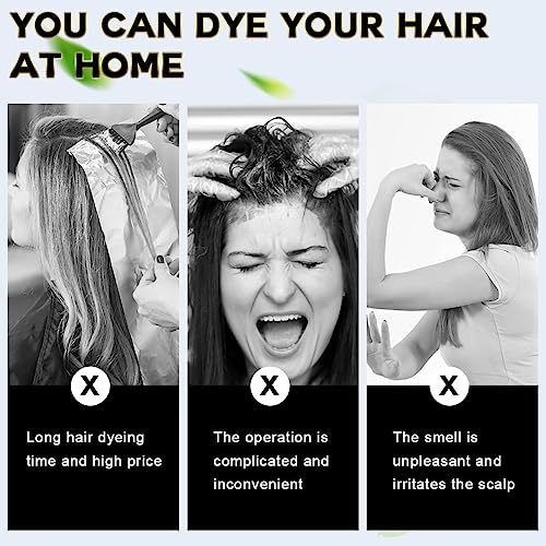 Dark Brown Hair Dye Shampoo for Gray Hair - 3-in-1 Hair Color & Conditioner