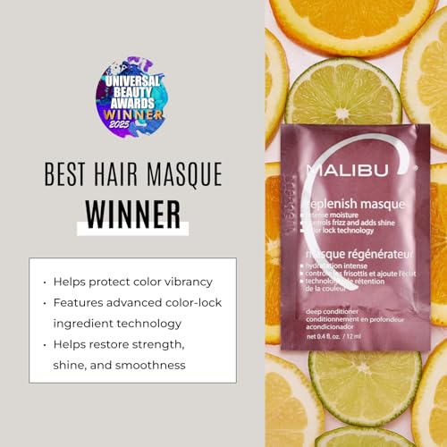 Malibu C Replenish Hair Masque - Deep Hydrating Conditioner - 12 Pack of All Hair Types & Textures
