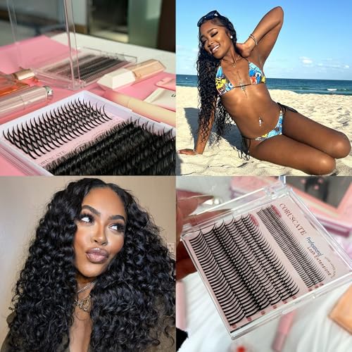 CORUSCATE Lash Clusters with Spikes Ultra Long 12-22mm Lash Spikes 7-9mm Bottom Lashes Supply Cluster Eyelash Extensions For Pros Multi-Eye Lash Styles DIY Eyelashes for Manga/Spiky/Mega Look