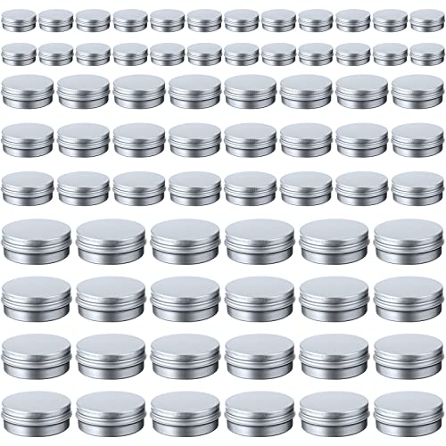 Set of 72 Small Metal Tin Containers with Screw Lids - 3 Sizes for Cosmetics, Spices, Salves