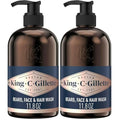 King C. Gillette Beard Wash,Mens Face Wash,11 oz,Infused with Argan Oil and Avocado Oil to Cleanse Hair and Skin,(Pack of 2)