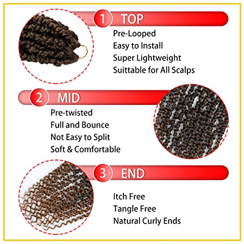 Pre-Twisted Passion Twist Crochet Hair 20 Inch - T30, 8 Packs for Black Women
