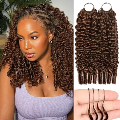 Crochet Human Hair Extensions - Burmese Curly, 14 Inch, 120g - Chocolate Brown - Miracle Knots