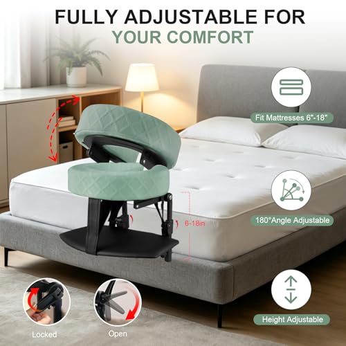 HoMove Green Adjustable Massage Headrest for Bed with Arm Rest - Home Post-Eye Surgery Support
