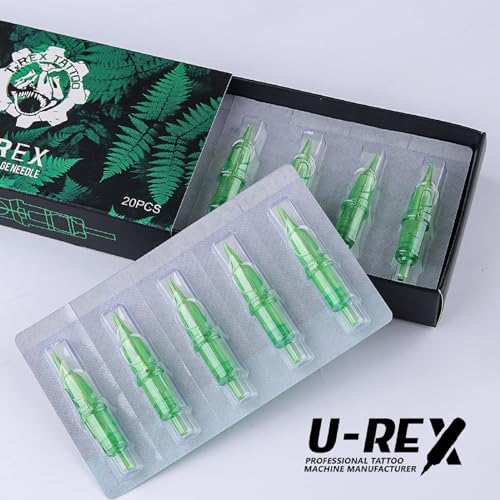 U-REX Tattoo Cartridges Needles-20Pcs #10 (5RM) Bugpin Curved Magnum Disposable Needles for Rotary Tattoo Machine Pen Gun(1005RM)