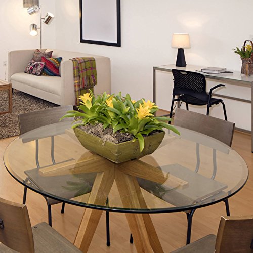 26 Inch Round Tempered Glass Table Top with 1/2 Inch Beveled Edges – Heavy-Duty, Easy to Clean