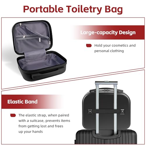 Yoanlayr Black 14-Inch Portable Makeup & Cosmetic Case for Travel