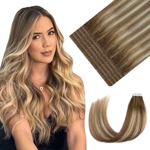 Youngsmile Blonde #3/8/22 Hair Extensions 20 Inch 45g - Walnut Brown to Ash Brown & Golden Blonde Variation