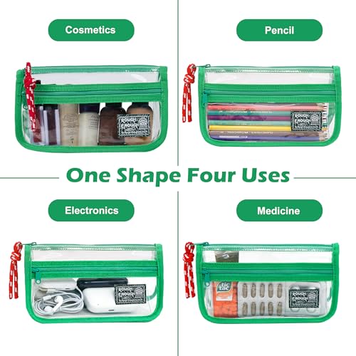 Rough Enough TSA Approved Clear Toiletry Bag Travel Makeup Case Green