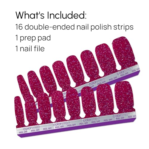 Color Street Divine Matter Nail Strips - 16 Double-Ended, Boysenberry Glitter