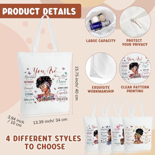 Stylish African American Tote Bag & Makeup Bag Set - Juneteenth Gifts