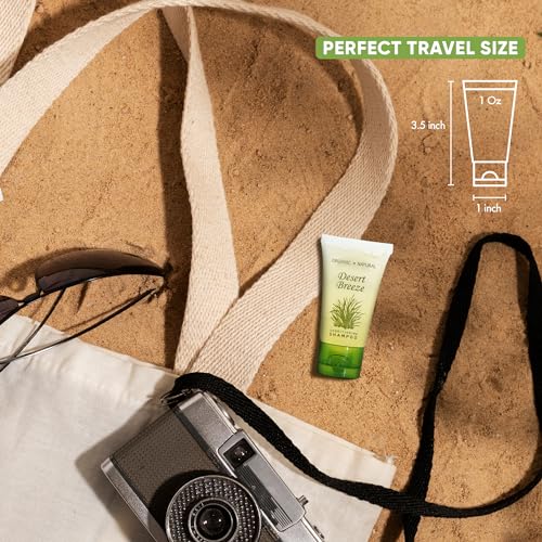 Desert Breeze 20-Pack Travel Size Shampoo with Green Tea Lemongrass Scent - Hotel & Hospitality Bulk Toiletries