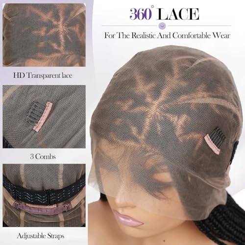 Full Lace Knotless Box Braided Wigs for Black Women - Ombre Brown Variation