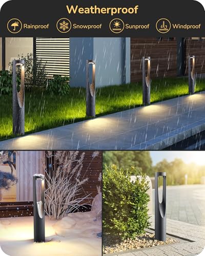 EDISHINE Low Voltage Landscape Path Lights 6 Pack - Modern Durable Garden Lighting