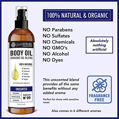 pureSCRUBS Unscented Body Scrub + Unscented Body Oil Bundle
