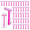 Women's Disposable Razors Individually Wrapped Twin Blade,Disposable Razors Women Bulk with Clear Safety Cap for Men Women Camping Traveling Home Bathing Hotel (pink, pack of 200)