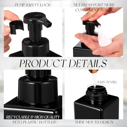 Black Foaming Soap Dispenser 8.5 oz Pack of 12 - Kitchen & Bathroom Bottles