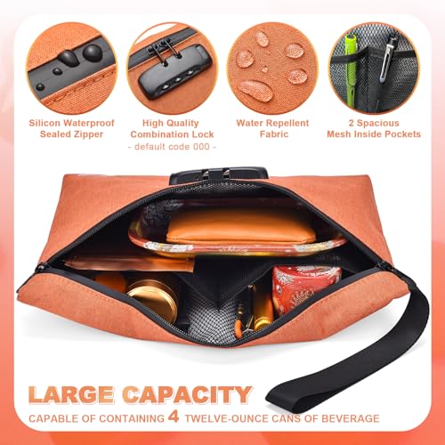Large Cosmetic & Travel Organizer Bag with Combination Lock, Waterproof Storage Case