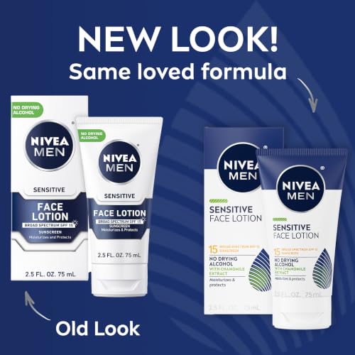 Men's Sensitive Face Lotion with SPF 15 - 3 Pack, 2.5 Fl Oz Each