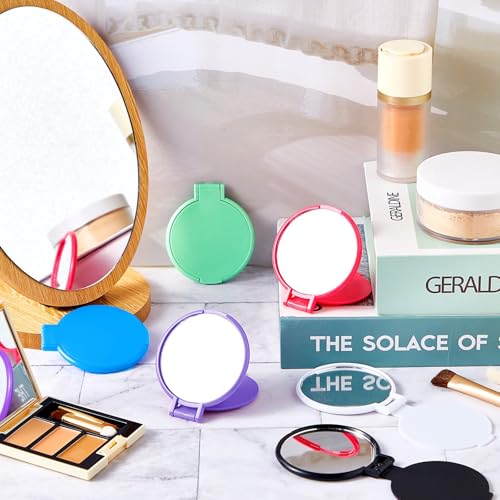 Mini Folding Makeup Mirror Set - 80 Pcs Compact Round Handheld Mirrors