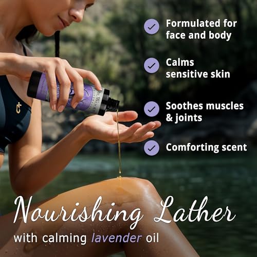 Lavender Liquid Castile Soap - 16 Fl Oz, Pack of 2 - Gentle, Organic & Moisturizing