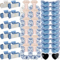 Bridesmaid Hair Clips & Scrunchies Set with Sunglasses - White & Dusty Blue, 36 pcs