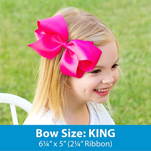 Ohio State Girls Collegiate Game Day Hair Bow - Wee Ones Grosgrain Clip