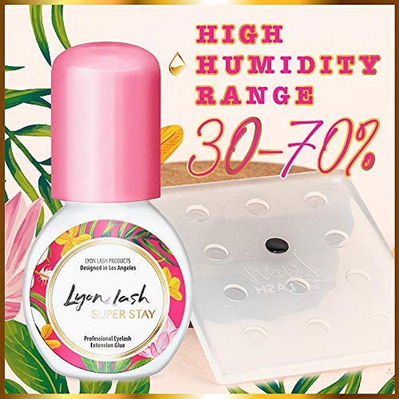Lyon Lash Super Stay 10ml Eyelash Extension Performance Glue | 0.5 Sec Dry Time | Up to 8 Weeks Retention | Black Adhesive Supplies for Professional Use