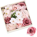 Ideal Swan Floral Scented Bath Soap Rose Flower Petals in Flower Box, Plant Essential Oil Rose Soap Set, Bath Soap Women Soap for Lover Birthday Valentine Christmas (Pink)