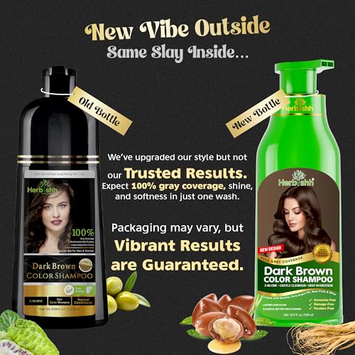 Dark Brown Hair Color Shampoo Kit with Mask & Stain Wipes - 500ml