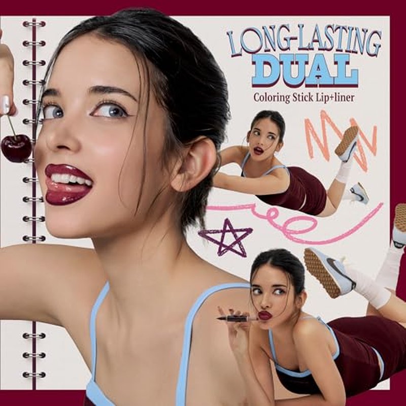 fwee Long Lasting Dual Coloring Stick Lip Liner, Pretty Savage | All-in-one dual stick, Satin Finish | Smooth glide, Smudge-proof, Highly Pigmented, Purple | 1.2g (06 Pretty Savage)