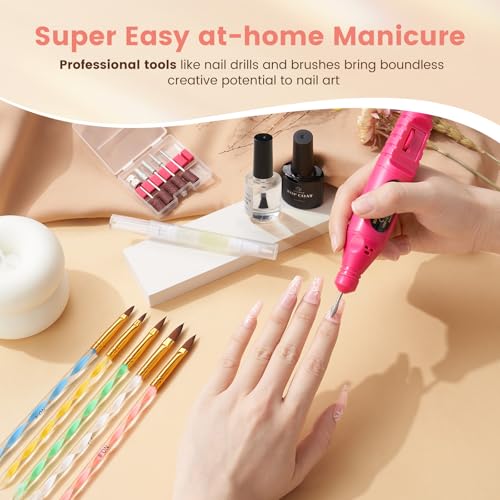 Wilfniee Nail Kit for Beginners - Practice Hand & 80W Nail Lamp - White Variation