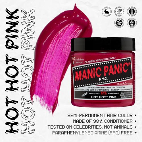 Vibrant Hot Pink Semi-Permanent Hair Dye 4 oz - 2 Pack