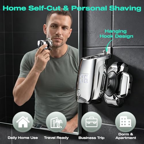 6-in-1 Men's Bald Head Shaver 9D Floating Skull Razor Waterproof Rechargeable