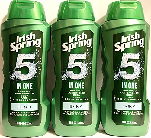 Irish Spring 5-in-1 Body Wash & Shampoo Pack of 3 - 54 FL OZ Total