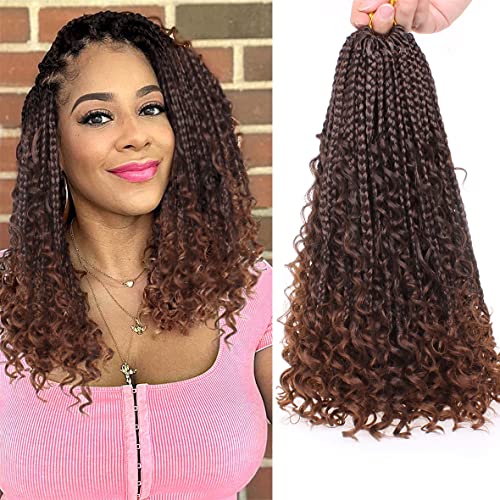 14 Inch Goddess Box Braids Crochet Hair T30 - Boho Style, 8 Packs