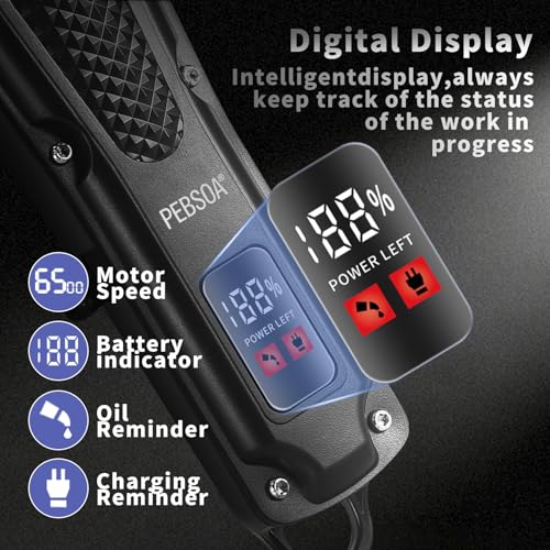 Pebsoa Cordless Hair Clippers & Trimmer Kit for Men with Nose & Detail Trimmer