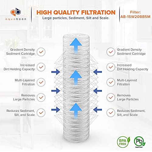 5 Micron 20 x 4.5 Inch Whole House Water Filter Cartridge - 4 Pack, Variations of 4/5 Micron