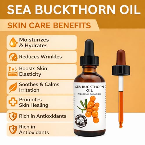 Best Nature's Cosmetics Sea Buckthorn Berry Oil ? 100% Pure, Cold-Pressed & Unrefined ? For Skin, Hair & Cosmetic Use ? Made in Canada ? 1 fl oz / 30 ml