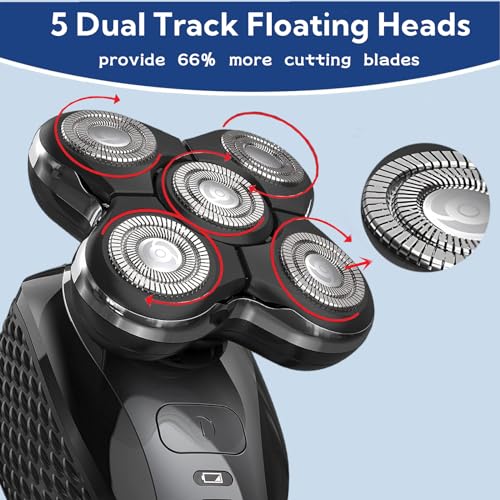 Gray Replacement Head for Remington Balder Pro XR7000 Shaver - Compatible with 5 Dual Track Blades