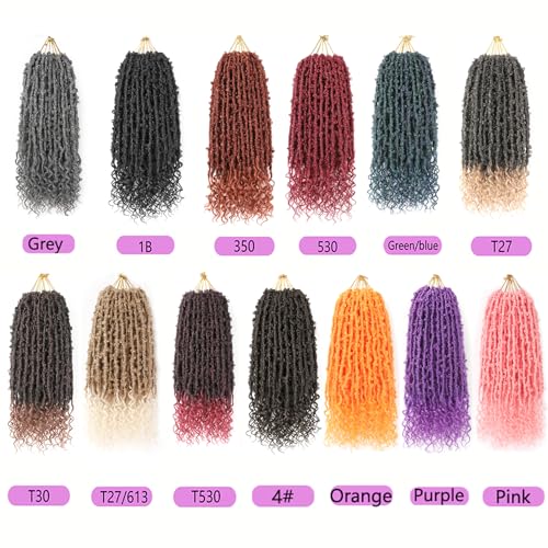 18 Inch Butterfly Goddess Locs Crochet Hair - 6 Packs, Curly Ends, Synthetic Fiber