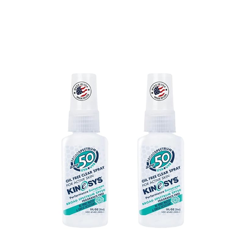 Fragrance Free SPF 50 Clear Sunscreen Spray 2-Pack 1 oz each – KINeSYS Sport