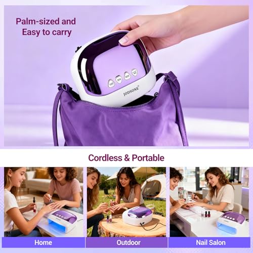 JODSONE Z180001 Cordless LED Nail Lamp with LCD Touch Screen, 4 Timers, Rechargeable Portable Nail Dryer for Home & Salon