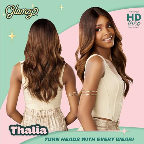 Sensationnel Glamzy Lace Part Wig Thalia 1B Offblack Natural Looking Synthetic Wig