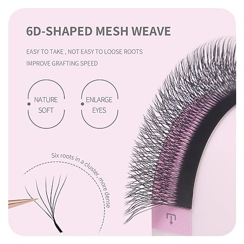 6D Premade Fan W Shape Eyelash Extensions 0.07 C Curl 8-15mm Mix Volume Self Fanning False Lashes Makeup Supplies Professional Use Lash Extension(0.07 C, 8-15mm Mix)