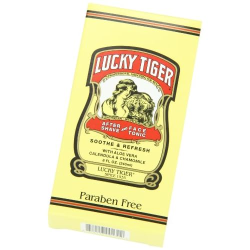 Lucky Tiger After Shave and Face Tonic (8 Fl Oz) ? Alcohol-Free Aftershave Lotion for Men ? Soothing Face Toner with Aloe Vera, Calendula & Chamomile for Razor Burn Treatment