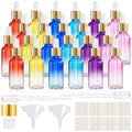 Rainbow Glass Dropper Bottles 24 Pack - 1oz (30ml) Leakproof Essential Oil Storage with Labels & Funnels - Variation of 1oz Rainbow / 24 Pack
